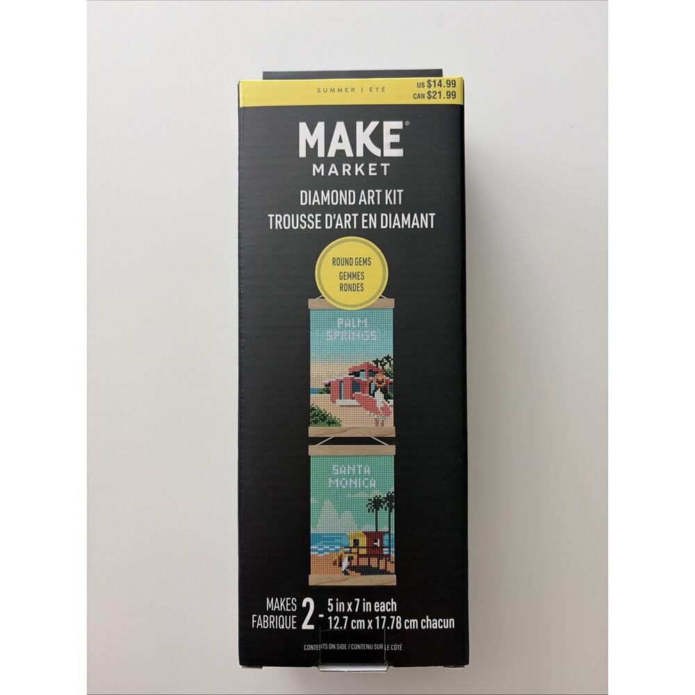 Make Market Diamond Art Kit Santa Monica & Palm Springs Beaches 5x7” | Makes Two